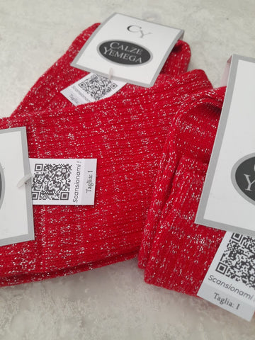YEMEGA calzino corto donna lurex in alpaca