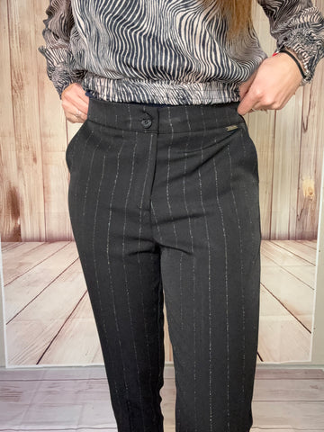 MIMÌ MUÀ pantalone sigaretta a righe lurex