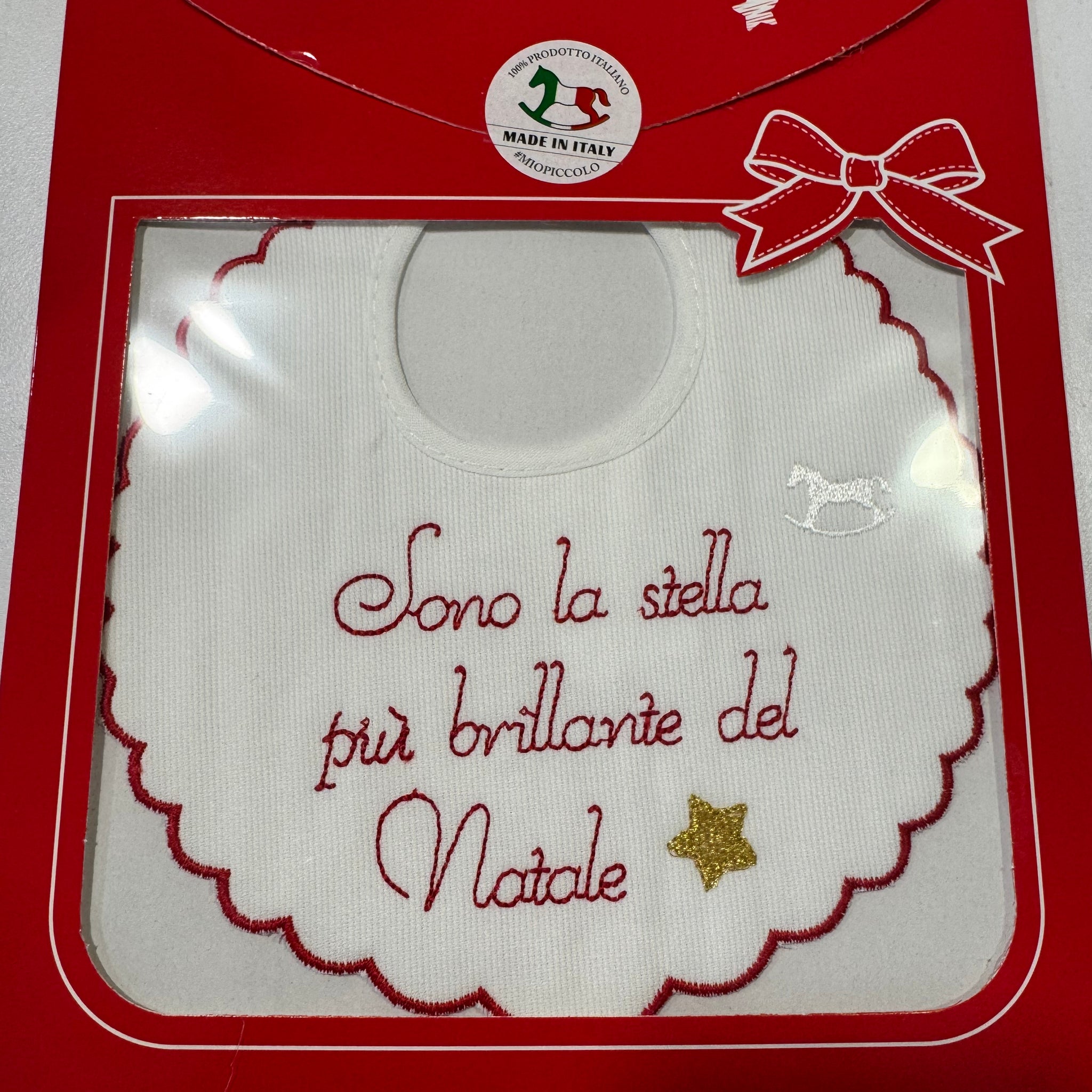 Mio piccolo bavaglino ricamato Natale