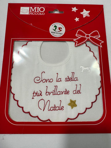 Mio piccolo bavaglino ricamato Natale