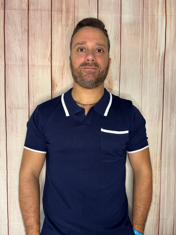 7x8 polo in maglia a contrasto