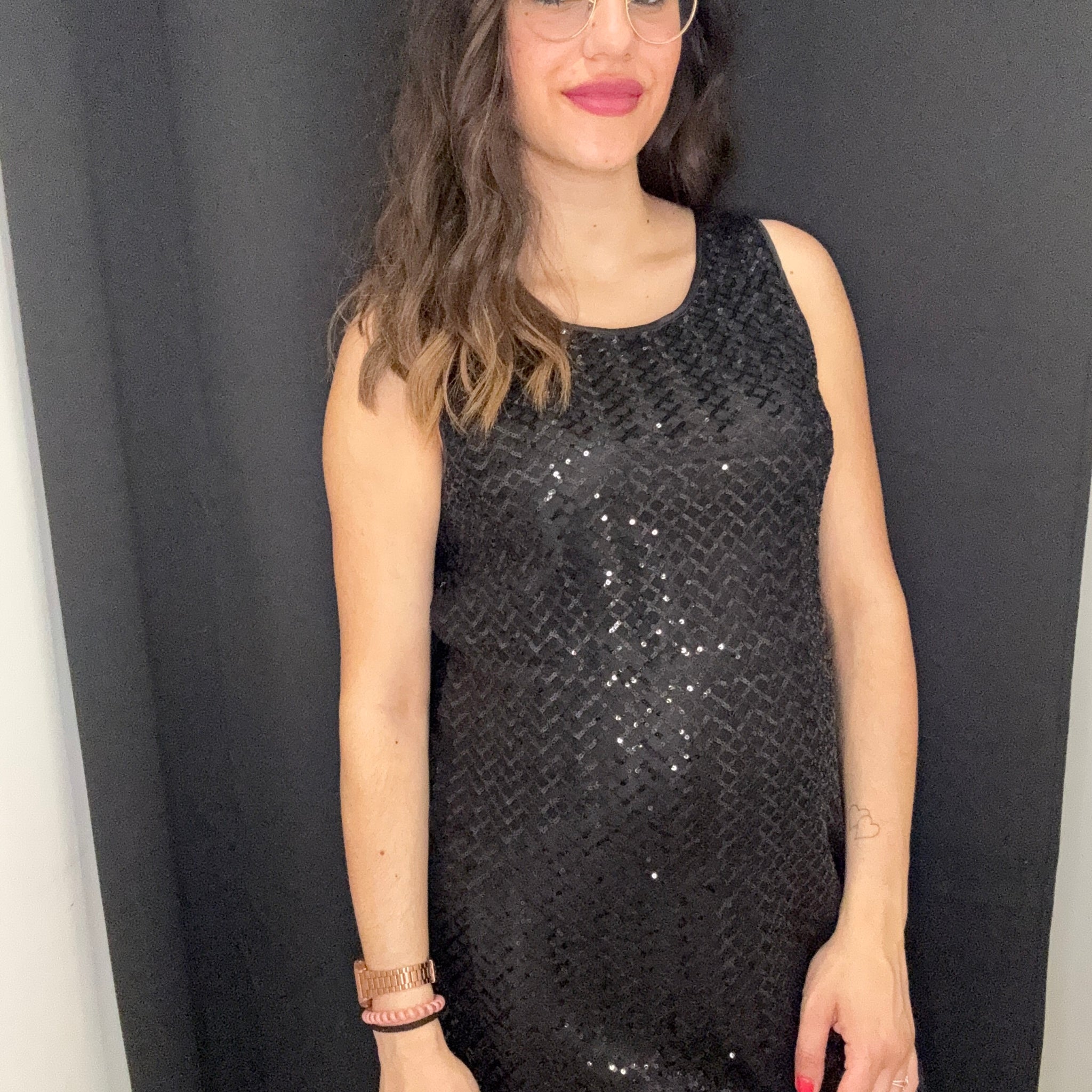 MIMÌ MUÀ abito corto con trama paillettes