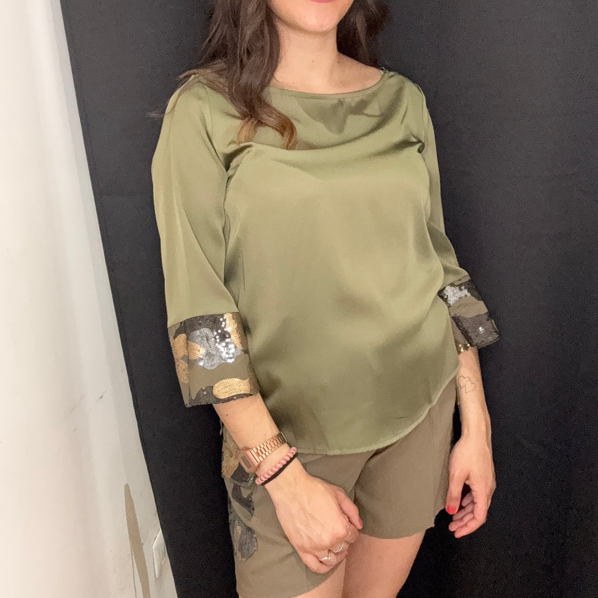 MIMÌ MUÀ blusa 3/4 con dettagli paillettes