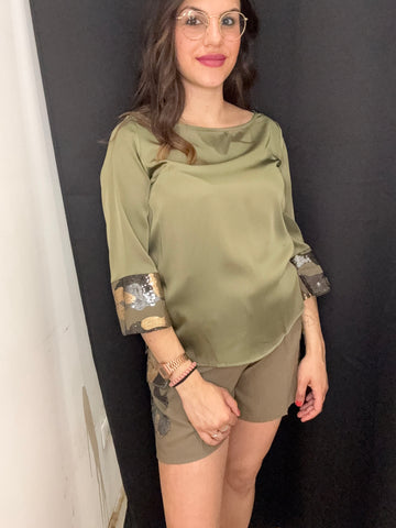 MIMÌ MUÀ blusa 3/4 con dettagli paillettes