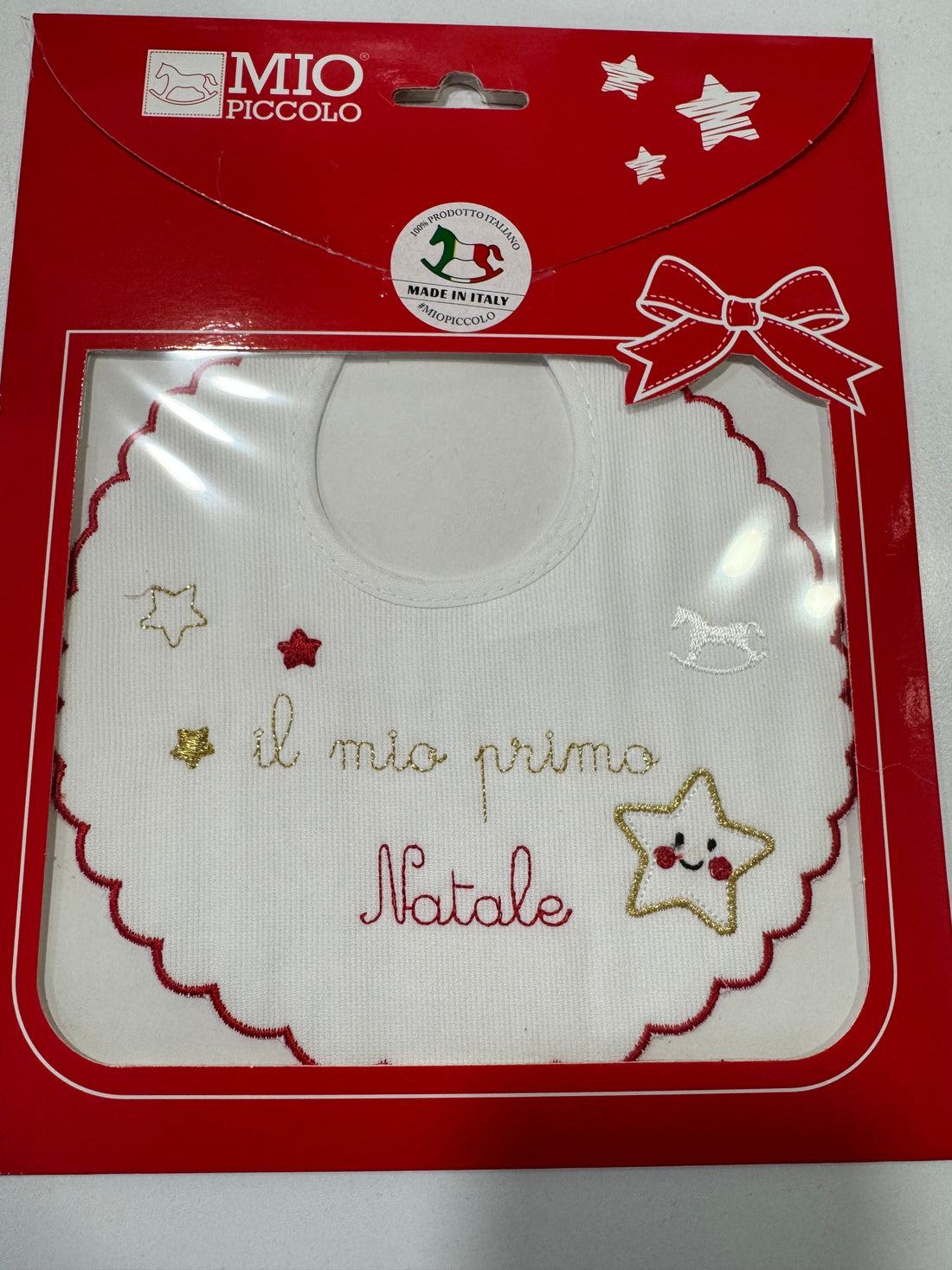 Mio piccolo bavaglino ricamato Natale